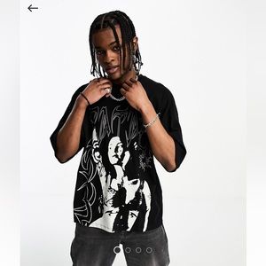 Asos design oversized T-shirt in black with visual grunge Print